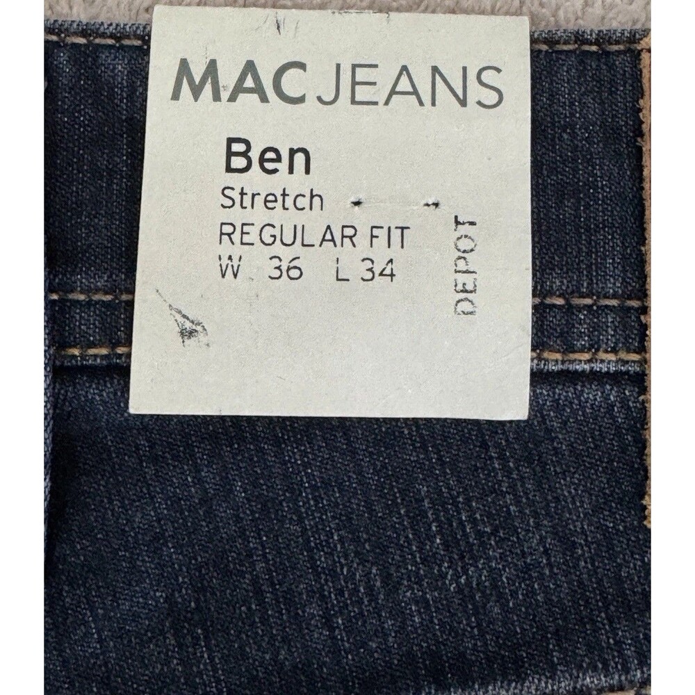Mac Jeans NWT Blue Jeans Size 36 Ben Stretch Regular Fit T400 Stretch - Picture 7 of 10